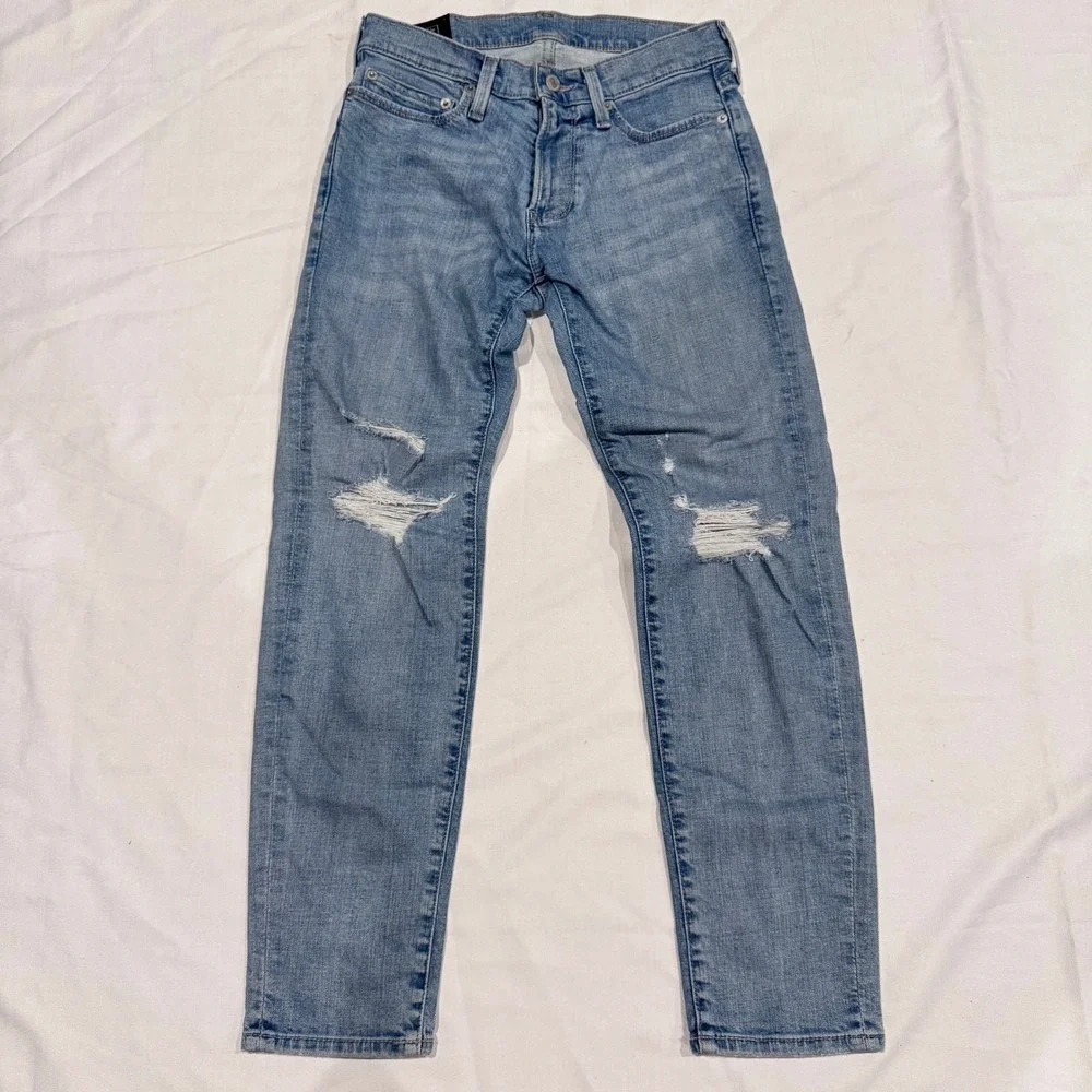 Abercrombie & Fitch Jeans Mens 26x30 Distressed Light Wash Slim Stretch Grunge